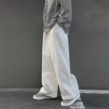 休闲裤男Trendy Straight-leg Cargo Pants For Men Casual Loose-fit Solid Color Spring Autumn New Style High Street Ins Style