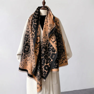 丝巾女2024 New Leopard Print Cashmere Scarfs for Women Winter Autumn Soft Thick Shawls Wraps Pashmina Stoles Lady Warm Blanket Bufanda