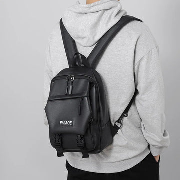 包包男Mini Men's Backpack Fashion Small Man Multifunction Chest Bag Schoolbag Travel Backpacks Male Rucksack 2023 Pu Leather Bagpack