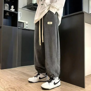 休闲裤男Summer Men's Women's Corduroy Harlem Pants Loose-Fit Sweatpants Casual Cropped Pants Casual Style Harem Pants For Men And Women
