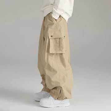 休闲裤男Loose Spring Autumn Waterproof Windproof Single Board Ski Pants Men Women Casual Outdoor Sports Multipocket Bottoming Trousers