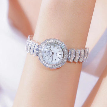 手表女UTHAI Women Watch Light Luxury Brand Female Bracelet Exquisite Mermaid Full Diamond Waterproof Ladies Fashion Quartz Clock Watch