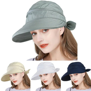 帽子女Women Ladies Anti-UV Summer Visor Sun Hat Wide Brim Beach Hat Outdoor Cap strand قبعات כובע לקיץ נשים מצחיה נגד שמש לנשים
