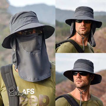 防晒帽男Bucket Hats Sun Hat Sun Protection Spring Summer Waterproof Boonie Hat for Fishing Hiking Garden Safari Beach