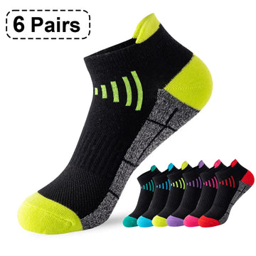 6 Pairs Black Men Short Socks Cotton and Sports Women Low Top Breathable Ankle Soft Sports Men Short Socks Running Socks男士袜子