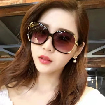 眼镜女New Vintage Woman Camellias Oval Shape Sunglasses Fashion Brand Designer Sun Glasses Trendy Street Shoot Shades Gafas De Sol