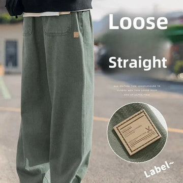休闲裤男2024 New Straight-Leg Wide-Leg Cotton Casual Trousers For Men American Style Workwear Spring Autumn Summer Casual Pants