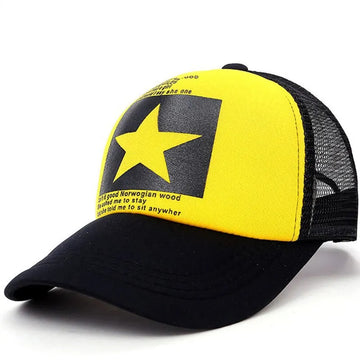 防晒帽男Tennis Baseball Cap Summer New Five-Pointed Star Pattern Men and Women Truck Cap Hip Hop Hat