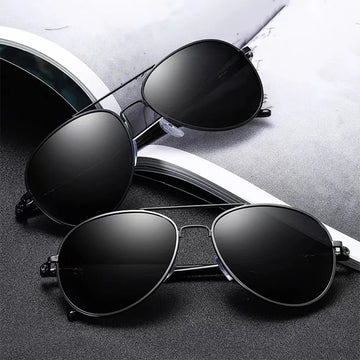 太阳镜男Vintage Metal Large Frame Oval Sunglasses Men's Outdoor Driving Sun Glasses Men's Fishing Fashion Eyewear UV400 Oculos De Sol