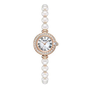 手表女UTHAI L52 Women's Fashion Watch Light Luxury Diamond Freshwater Pearl Bracelet Waterproof Roman Pattern Clock Female's Watches