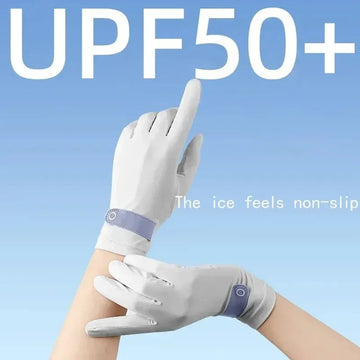 防晒手套女Female Driver Ice Silk Touch Screen Outdoor Non-Slip Bike Summer Thin Driving Riding Uv Protective Gloves