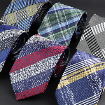 领带男New Classic Striped Ties Fashion Mens Green Blue Necktie For Business Meeting Wedding Tuxedo Suit Shirt Daily Wear Cravat Gift