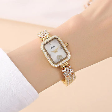 手表女UTHAI Women Watch Light Luxury Diamond Copper Watch Strap High Grade Feel Bracelet Waterproof Ladies Fashion Quartz Watches gift