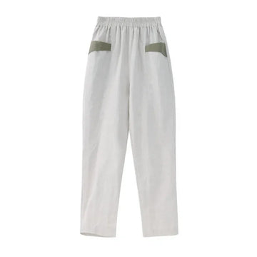 One-Piece/Suit Cotton Linen Women 2025 New Women's Short-Sleeved Shirt Nine-Point Pants Two-Piece Female Top Set L658