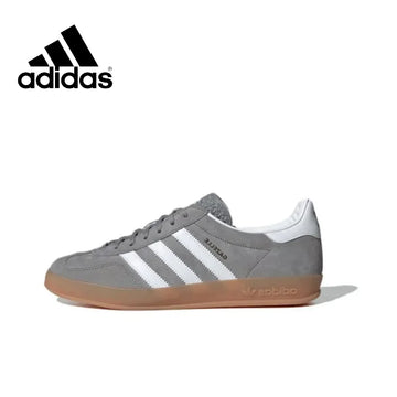 Adidas New GAZELLE INDOOR Low Men and Women Athletic Board Shoes Classic Retro Sneakers Lightweight fashion sneakers Cement Gray