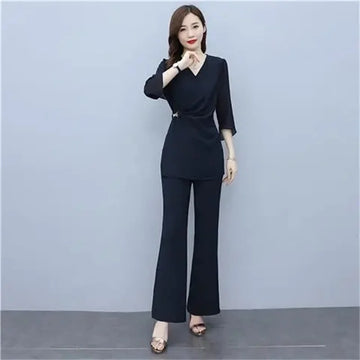Leisure Temperament Set For Women in Summer 2024Fashion Professional Elegance High-end Socialite Two-piece set Trend Solid Color