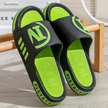 2024 New Trendy Men's Slippers Outdoor Wear PVC Sole Net Weight Drop Slippers Fashionable Men's Sandals For Summer