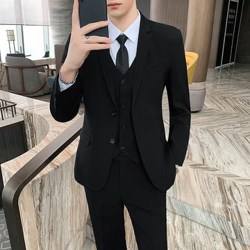 Western-style Men's Suits Korean Version Casual Business Formal Jackets Slimming Effect Smooths Your Silhouette Groom's Tuxedo
