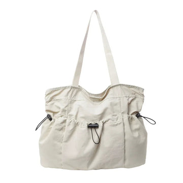 2025 Fashion Drawstring Shoulder Bag Travel Casual Nylon Tote Bag Large Capacity Waterproof Crossbody Bucket Bag Women Handbags