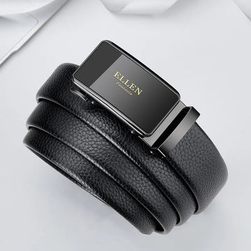OYIFAN Business Belt for Men High Quality Leather Belt with Alloy Automatic Buckle, Fashionable Designer Belt Men