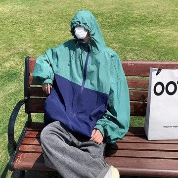 防晒衣男Men's Summer Loose-fit Sunscreen Jacket Anti-uv Casual Fashion Versatile Thin Long Sleeve Jacket Youth Trendy