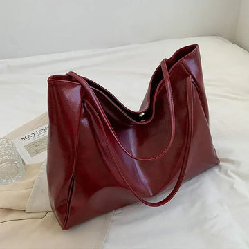 包包Women Tote Bag Fashion Underarm Pouch Large Capacity Soft Pu Leather Shoulder Bag Retro Crossbody Bag Casual Portable BucketBags