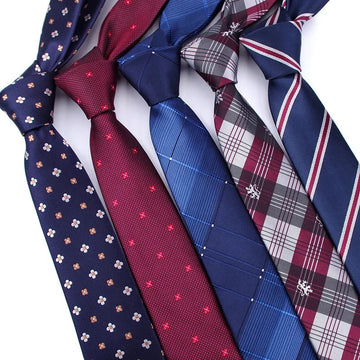 领带男Men's 6CM Versatile Leisure Ties Blue Pink Wine Flower Striped Tie Fit Best Man Formal Business Groom Groomsman Wedding Necktie