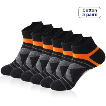 5 Pairs High Quality Socks Men Summer Outdoor Casual Cotton Socks Short Breathable Black Ankle Socks Run Sports Socks Size 38-45男士袜子