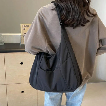 包包Trendy Women's Soft Cloth Shoulder Bag Solid Color Student 2025 Spring Y2k Casual Style Big Handbags Crossbody Bags for Women
