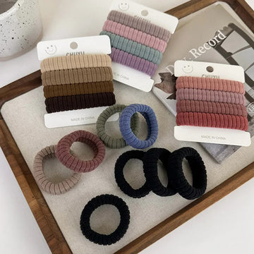 发饰4Pcs/set Colorful Wide Brim High Elastic Hairband Womens Kids Soft Does Not Hurt Hair Rubber Band Ponytail Hair Ties Scrunchies