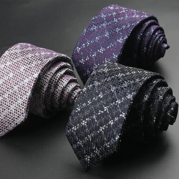 领带男New Style 6CM Men's Plaid Ties 1200 Needle Polyester Self-Tied Neckties for Man Business Wedding Suit Tuxedo Decoration Tie