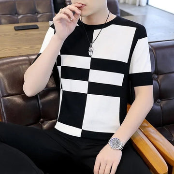 T恤男2024 Summer Thin Breathable Ice Sensation Short Sleeve T-Shirt For Men New Style Casual Versatile T-Shirt For Youth