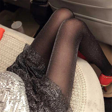 丝袜New Shiny student girl Pantyhose The silver wire shines brightly Stockings Womens Glossy Glitter female medias sexys Club Tights