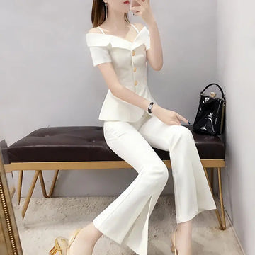 商务装女Set Of Two Fashion Pieces For Women Luxury Blazer Suit Elegant Summer High Quality Women's Sets Pants 2 Piece Outfits 2024 Pant