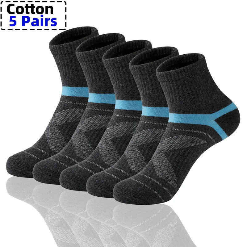 High Quality 5Pairs / Lot Combed Cotton Men's Socks New Casual Breathable Active Socks Man Cycling Socks Sokken EUPlus Size38-45男士袜子