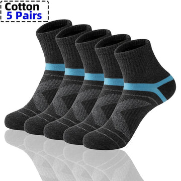 High Quality 5Pairs / Lot Combed Cotton Men's Socks New Casual Breathable Active Socks Man Cycling Socks Sokken EUPlus Size38-45男士袜子