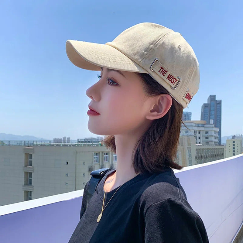 帽子女Soft Cotton Unisex Baseball Cap Solid Color Letter Embroidery Snapback Visors Hat Outdoor Sport Hip Hop Sun Cap Streetwear