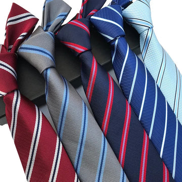 领带男Leisure 8CM Men's Polyester Ties Striped Jacquard Weave Tie for Gentleman Business Suit Accessory Neckties Graduation Gift