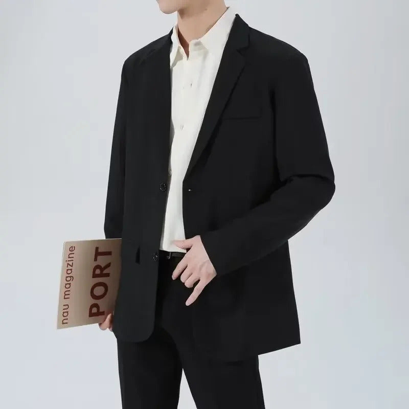 商务装男Casual Western-style Men's Suit Loose Fit Solid Color Jacket Trendy Korean Style Lightweight Spring Summer New Arrival