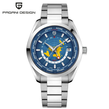 手表男手表男Pagani Design Men's Multifunctional Mechanical Watch GMT Dual Time Zone Luminous Waterproof Wristwatch 1788 Business Style