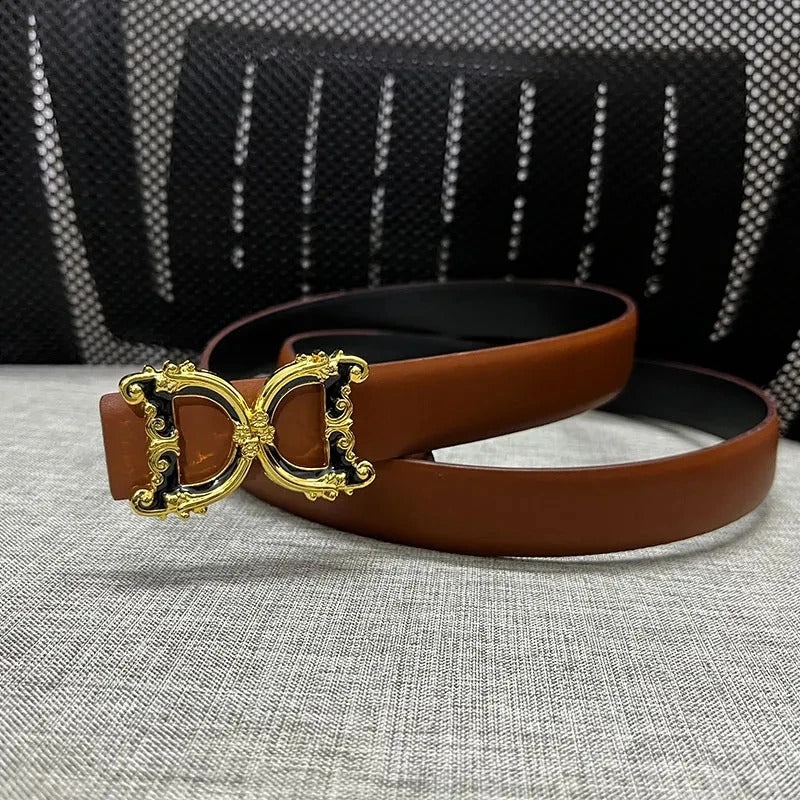 腰带2024 Thin 2.5cm Women Belt Designer ladies Genuine Leather Belts For Women Female Belt Buckle for Jeans dress belt