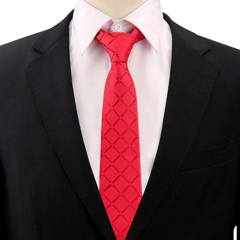 领带男Tie Man Solid Check Luxury 8CM Mens Necktie Plaid Groom Groomsman Wedding Tie Business Suit Jacquard Woven Classic Neckties Gift
