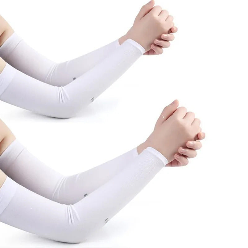 防晒冰袖女2PCS Arm Sleeves Warmers Sports Sleeve Sun UV Protection Hand Cover Cooling Warmer Running Fishing Cycling Ski mangas para brazo