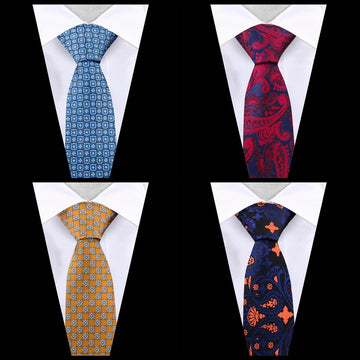 领带男Brand Tie For Men Silk New Fashion Black Necktie Green Wine Silk Gravatas For Men Paisley Floral Fit Wedding Workplace Dot Slim