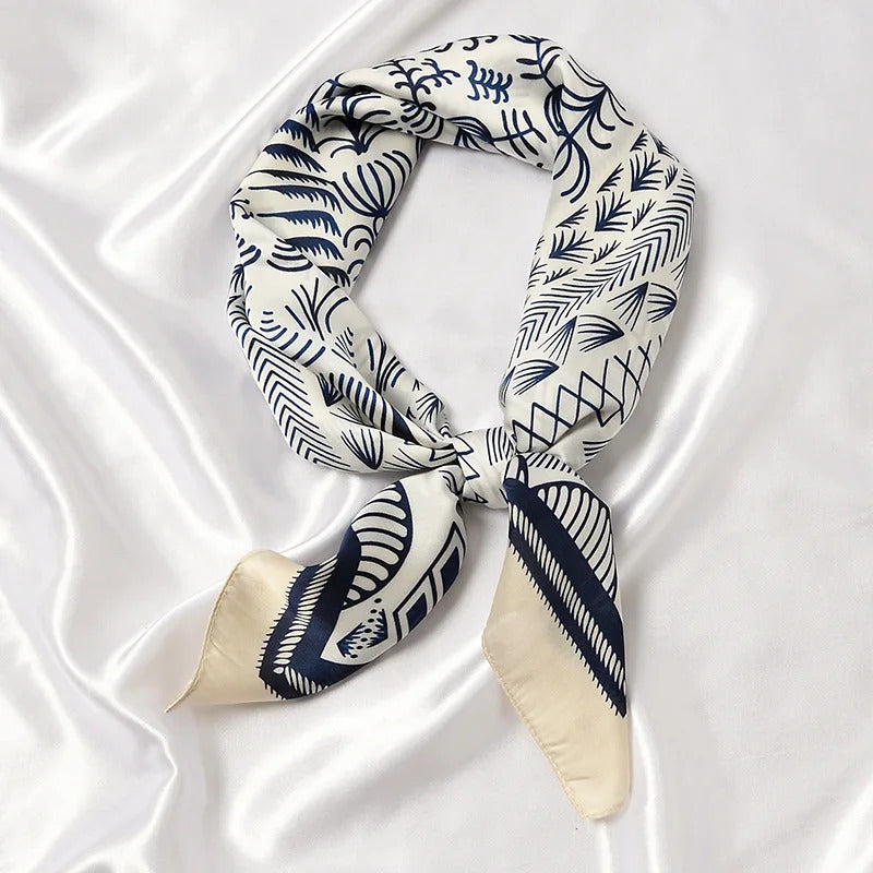 丝巾女New Fashion Women Small Satin Silk Scarf Square Print Wrap Foulard Femme Handkerchief Bandana Neck Hair Tie Scarves Shawls 2022