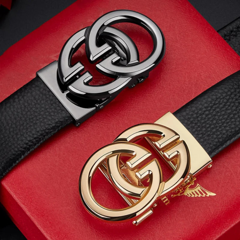 腰带Genuine Leather Belt Fashion Men Belt High Quality Men's Luxury Automatic Metal Alloy Buckle 110-160cm Men's Waist Belt