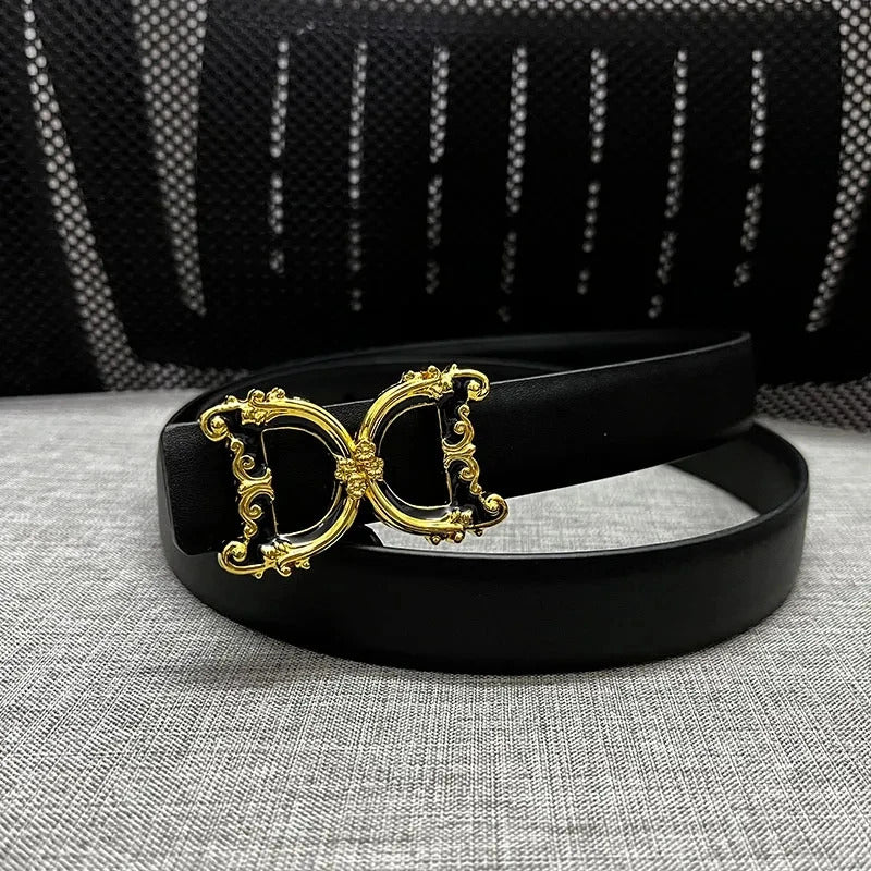 腰带2024 Thin 2.5cm Women Belt Designer ladies Genuine Leather Belts For Women Female Belt Buckle for Jeans dress belt