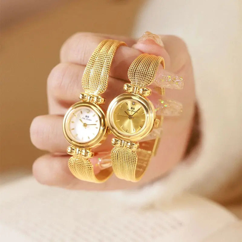手表女UTHAI Women Light Luxury Brand Gold Jewelry Bracelet WatchesTemperament Waterproof Ladies Fashion Quartz Clock Wristwatches Gift