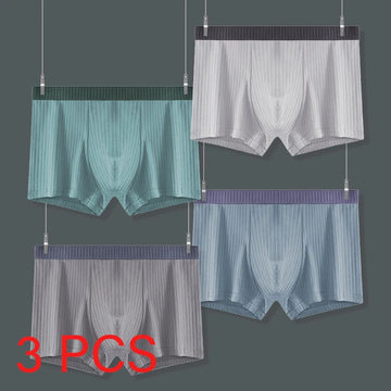内衣男3 Pcs/Lot Plus Size Stripe Men Cotton Boxers Briefs L-4XL Sexy Shorts Character Panties Men Underwear Underpants