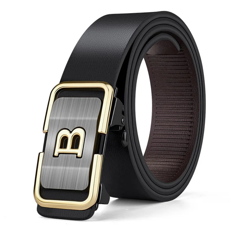 腰带2025 Casual Famous Width 3.4cm Brand Belt Men Top Quality Genuine Leather Belts for Men Luxury Strap Male Metal Automatic Buckle